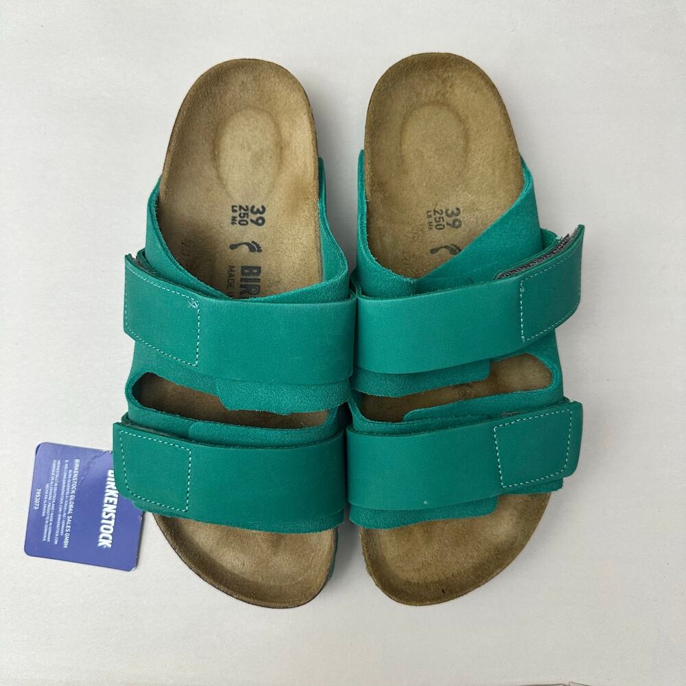 Birkenstock Uji Digital Green Suede Nubuck Leather Slide Sandals EU 39 US L8 M6